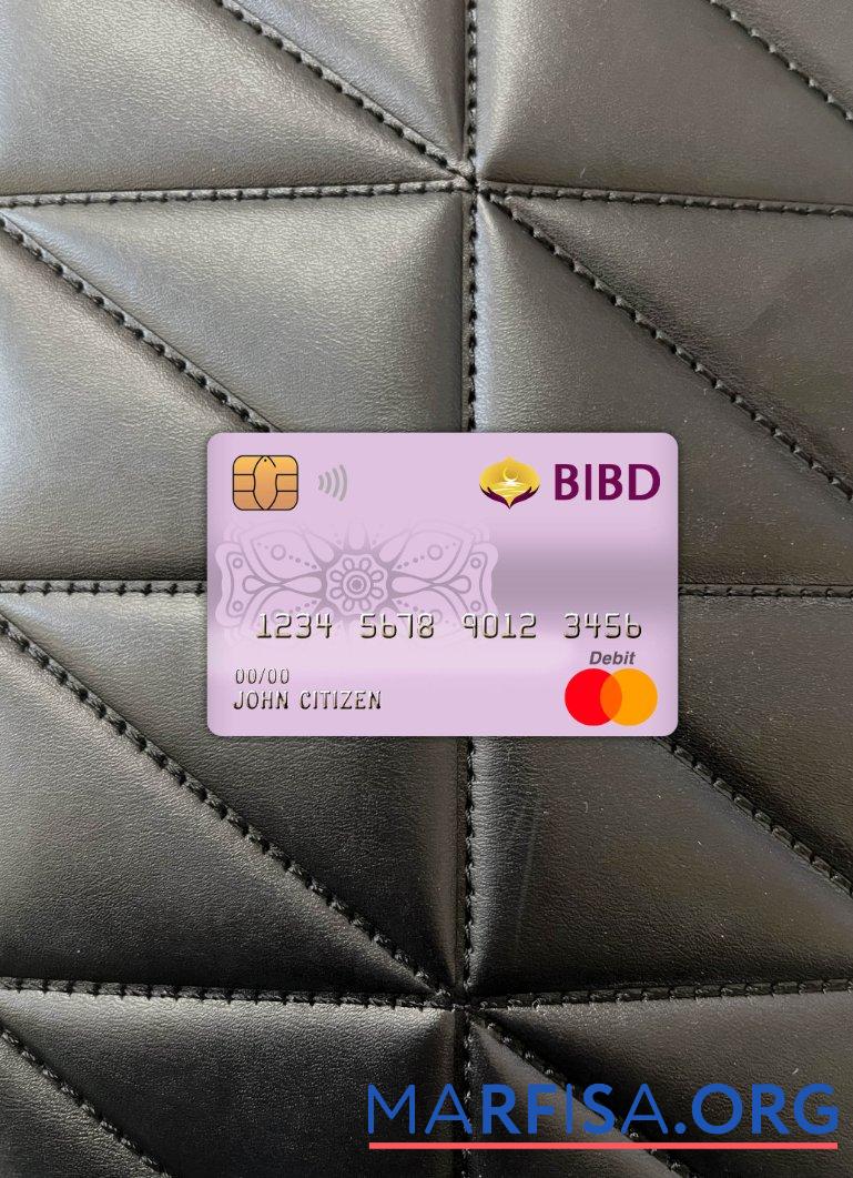 Printable Brunei Bank Islam Brunei Darussalam bank mastercard debit card photolook front download for verification